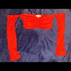 Cute bright red crop top